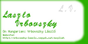 laszlo vrbovszky business card